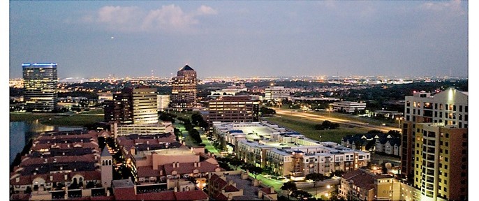 Dallas from above Las Colinas, North Texas